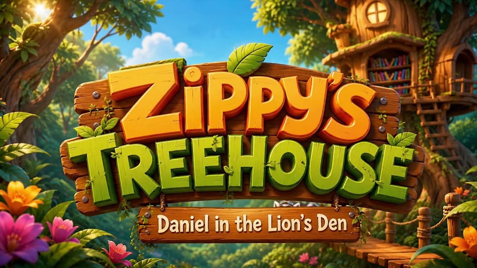 Zippy's Treehouse title card for Daniel in the Lion's Den