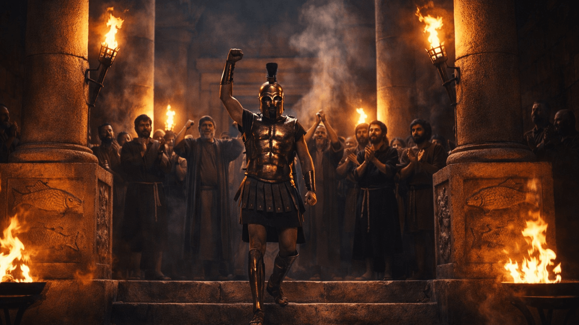 Wide shot from the same ark scene with consistent set details